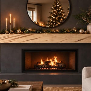 Solid Ambrosia Maple Floating Mantel Shelf | Modern Rustic Beam Wood Home Decor
