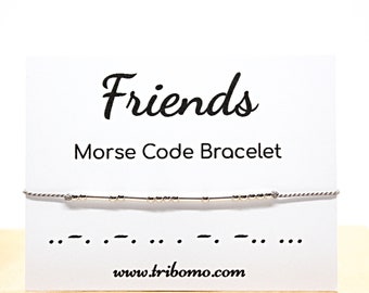 Best Friend Bracelet Custom Morse Code Bracelet Women Bestie Sister Bracelet BFF Soul Sister Gift Secret Message Adjustable Cord Bracelet