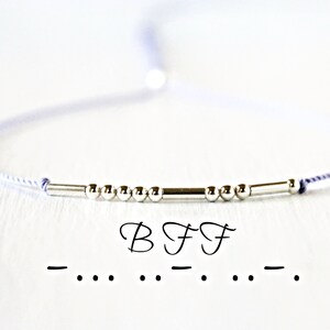 Gleamart Bracciale Codice Morse In Argento Sterling Con Cordino Di Seta | Regolabile Con Messaggio Segreto | Gioiello Unisex Significativo