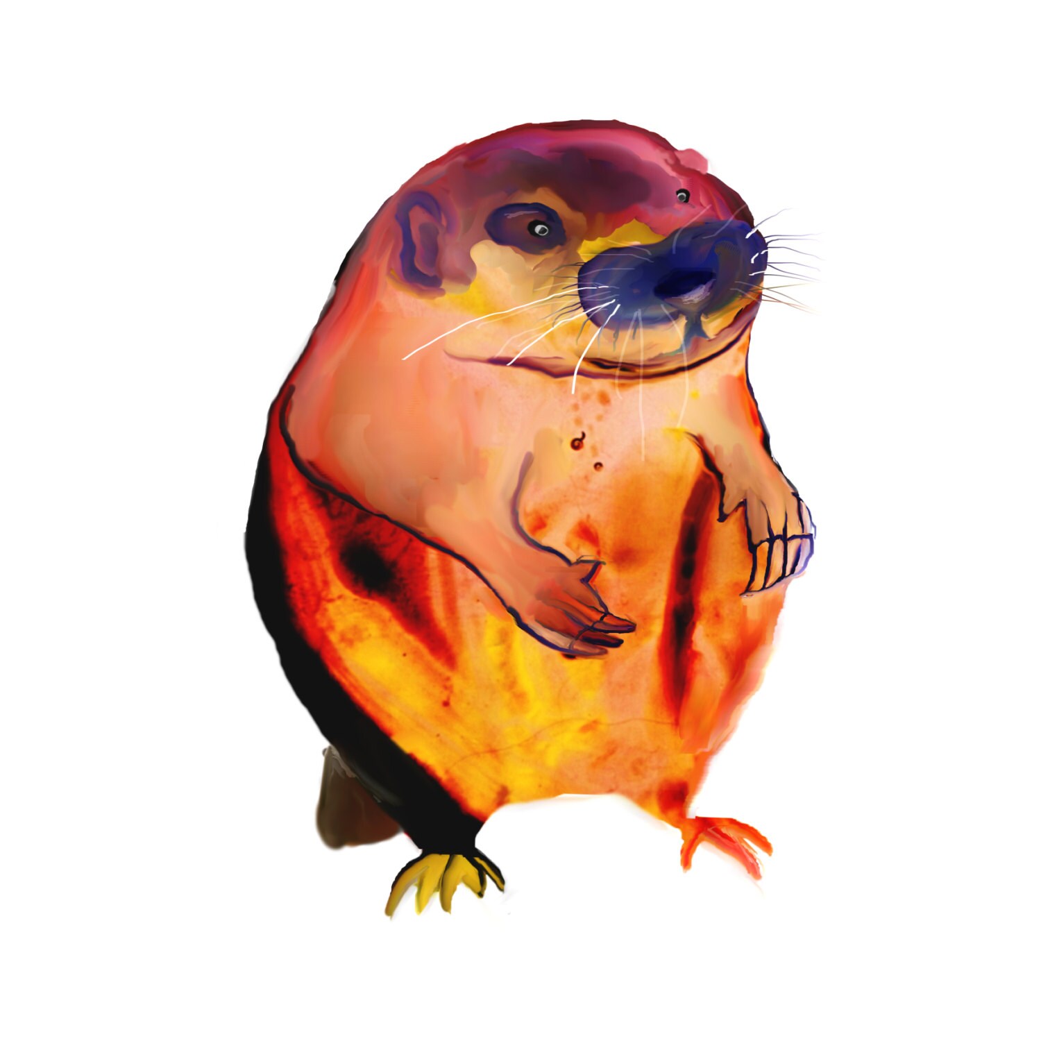 Beaver Art Print, Endangered Species Art, Beaver Wall Art, California ...