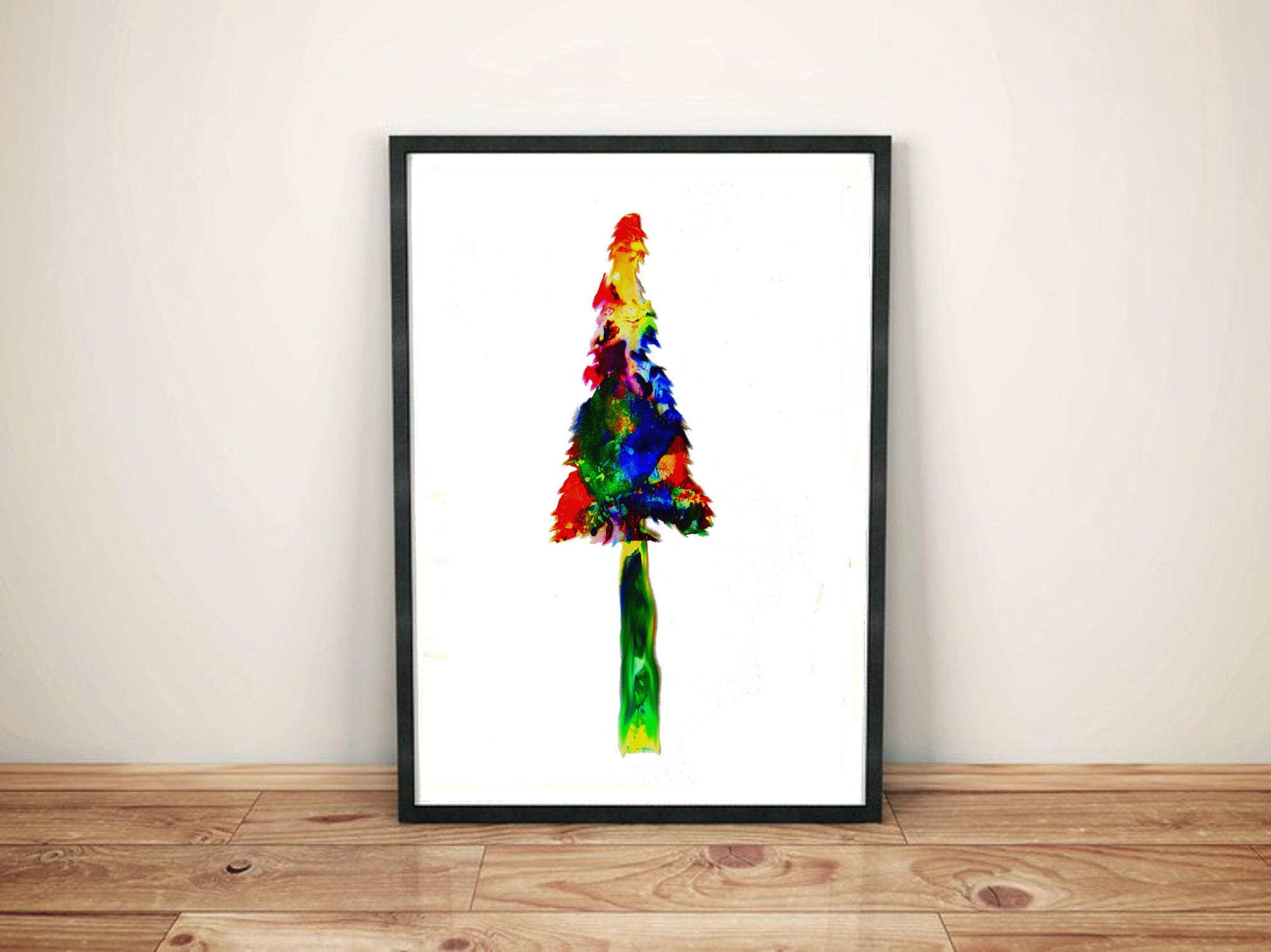 Pine Tree Art Illustration Print, Canvas Wall Art, Wood Block Print ...