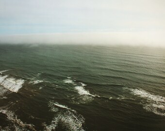 ocean photography print, nature art print, beach decor, blue green large wall art, canvas wall art, seascape photo print,  "coastal waves"