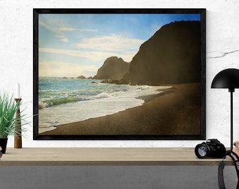 beach photography, coastal art print, seascape photography, California ocean landscape, beach wall art, nature art "turquoise ocean cove"