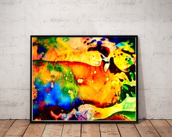abstract art print, psychedelic painting print, multicolor large wall art, contemporary art print, trippy art "modern psychedelia 3"