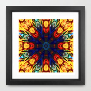 kaleidoscope art, geometric art print, psychedelic wall art, abstract art print, kaleidoscope wall art, bright wall art &quot;blue kaleidoscope&quot;