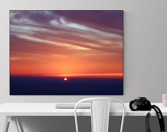 sunset photography print, minimalist wall art, nature print, pink purple pastel wall art, coastal decor, beach art"Sonoma coast sunset 3"