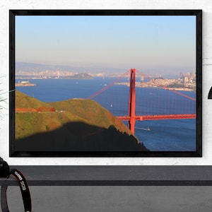 San Francisco photography print, California art, Golden Gate Bridge print, SF Bay photography, city skyline art &quot;Golden Gate Bridge sunset&quot;