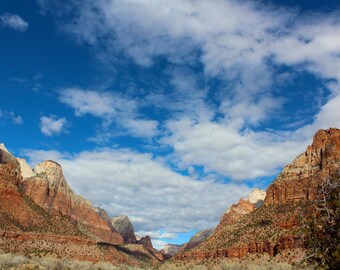 Zion National Park photography, Utah landscape print, canvas wall art, mountain valley art print, National Parks art print "Zion Valley"