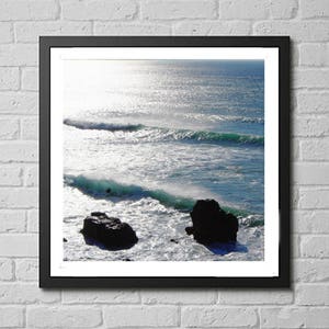 ocean photography print, California seascape art print, nature canvas print, Pacific Ocean art, large wall art, beach decor &quot;two seastacks&quot;