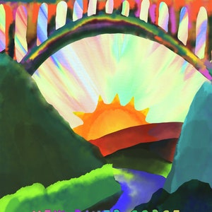 New River Gorge art print, National Parks poster, landscape wall art, West Virginia art, bright wall art &quot;New River Gorge National Park&quot;