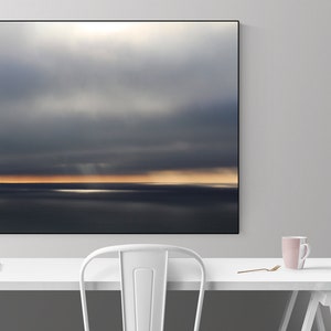 Pazifik Fotografie Druck, Natur Kunstdruck, minimalistische Wandkunst, Küsten Dekor, Ozean Leinwand, minimalistischer Druck &quot;Break in the clouds&quot;