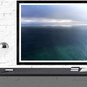 ocean photograph print,  minimalist wall art, coastal decor, blue wall art, ocean canvas, sea photograph, beach decor &quot;Pacific marine layer&quot;