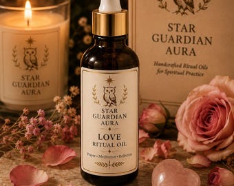 Olio rituale del primo amore / Olio di preghiera spirituale fatto a mano / Attrazione dell'amore / Meditazione sul chakra del cuore / Aura del guardiano stellare