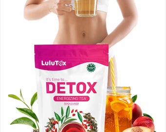 Chá Lulutox – Chá de ervas detox com sabor de pêssego