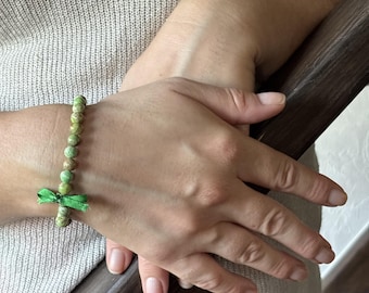 Bracelet jaspe impérial | bracelet pierre naturelle | bijou harmonie | fait main