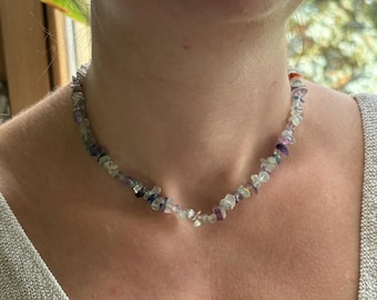 Collier fluorite brute | collier pierre naturelle | bijou clarté mentale | fait main