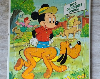 Vintage Disney Puzzle – Mickey, Minnie, Pluto Bathtime, 48 Chunky