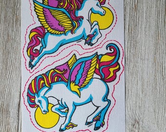 Vintage Pegasus Horse Iron On 1980's Unicorn Iron-ables Scratch and Sniff T Shirt Iron On Decal Mark 1 Retro Horse Iron On Decal for T Shirt