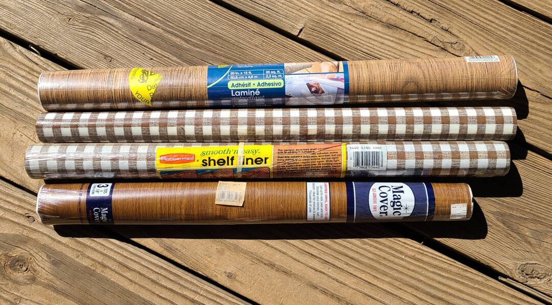 Vintage Shelf Liners 80's Rubbermaid Smooth'n Easy Shelf Liner Gingham