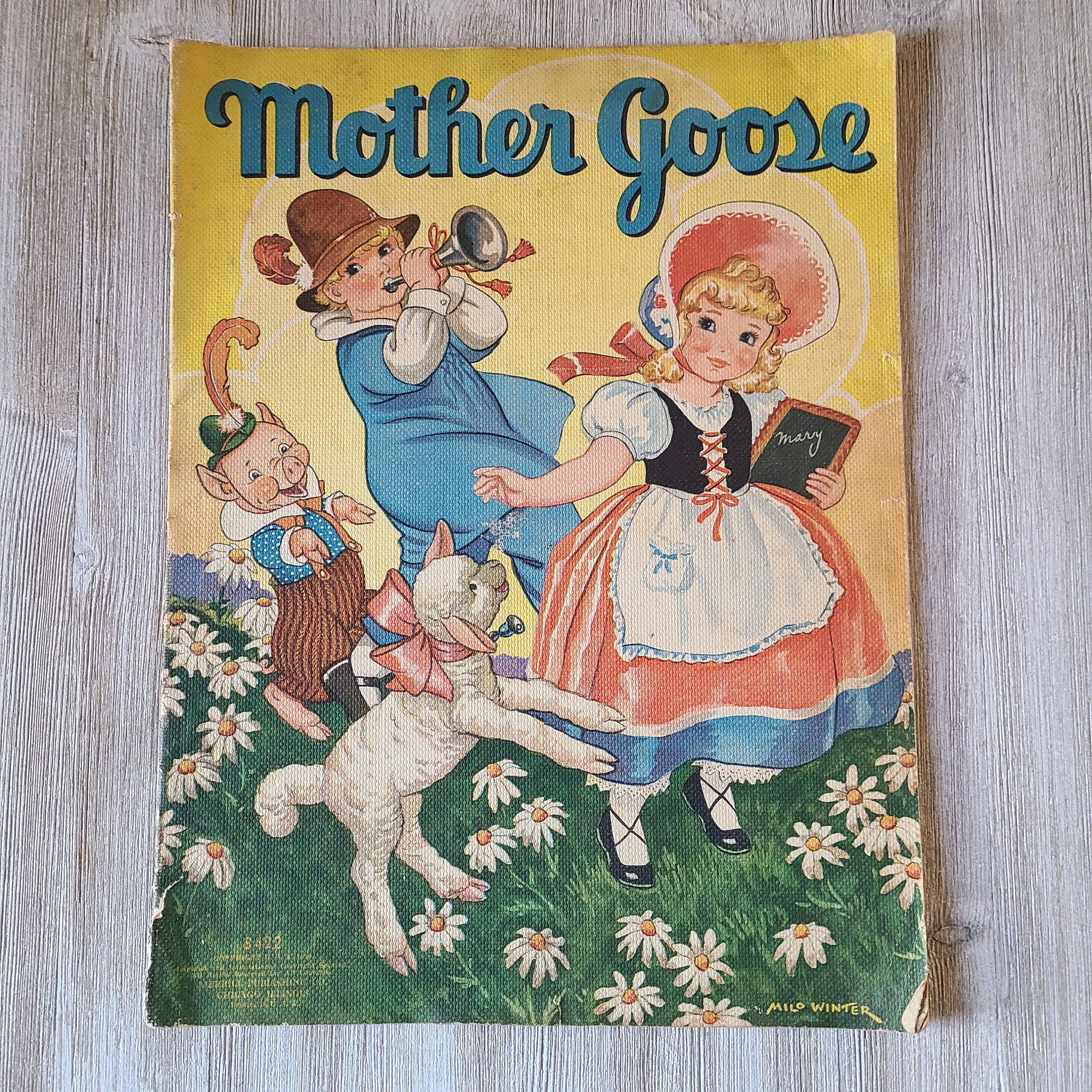 Vintage Mother Goose Children's Book 1930's Nursery Rhymes 30s