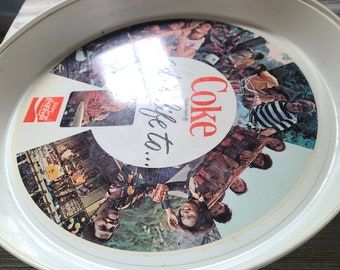 Vintage Coca-cola Tray 1970's Thermo-serv Coca-cola Serving Tray