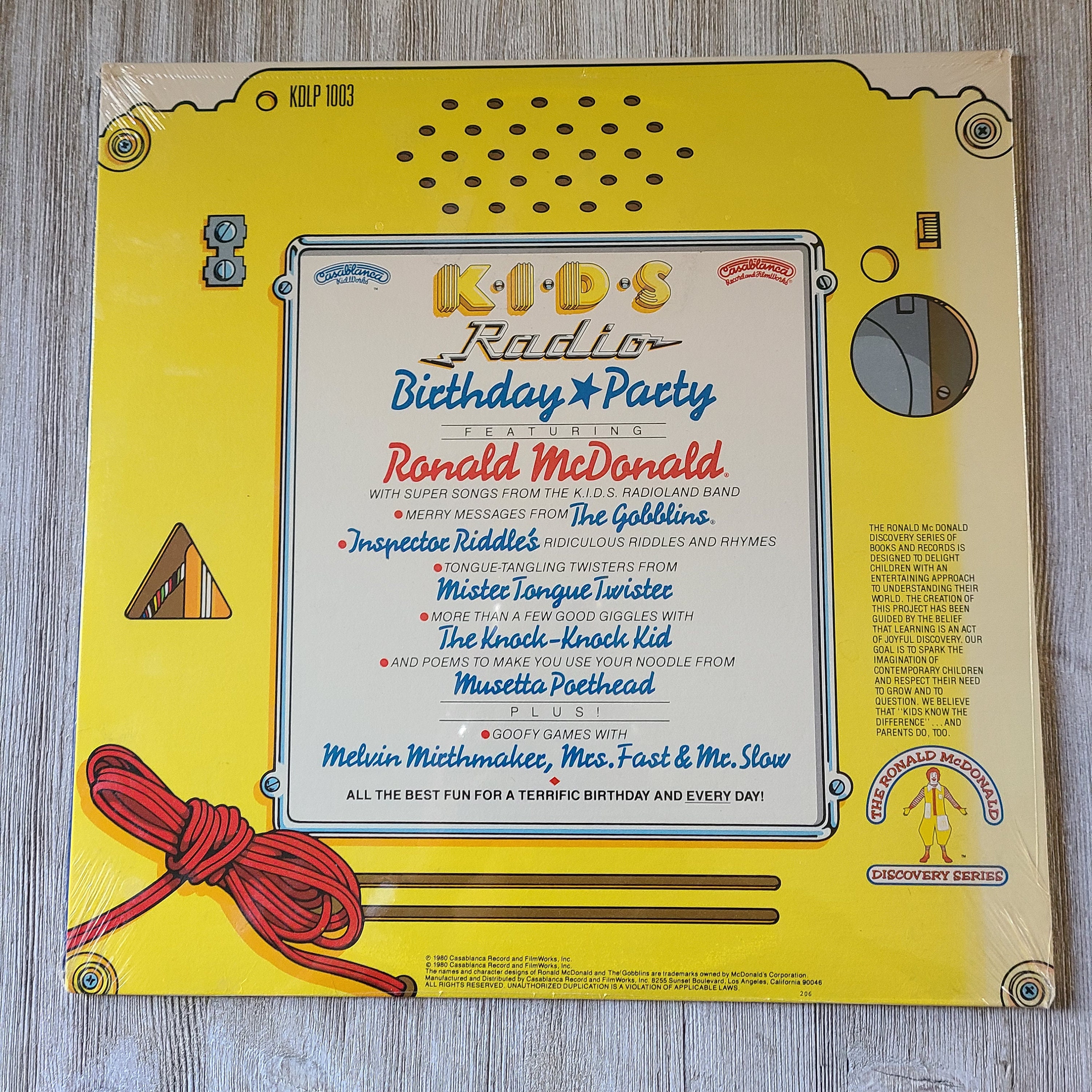 Vintage Ronald Mcdonald LP Vinyl Record Album 1980's Kids Radio