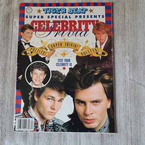 Vintage Tiger Beat Magazine  Teen Celebrity Trivia Magazine Tiger Beat Magazine with Pinup Photos 80s Magazines Teen Beat Zine