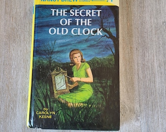Vintage Nancy Drew Book 1 The Secret of the Old Clock by Carolyn Keene 1980's Nancy Drew Detective Mystery Book Young Adult Mystery Fiction