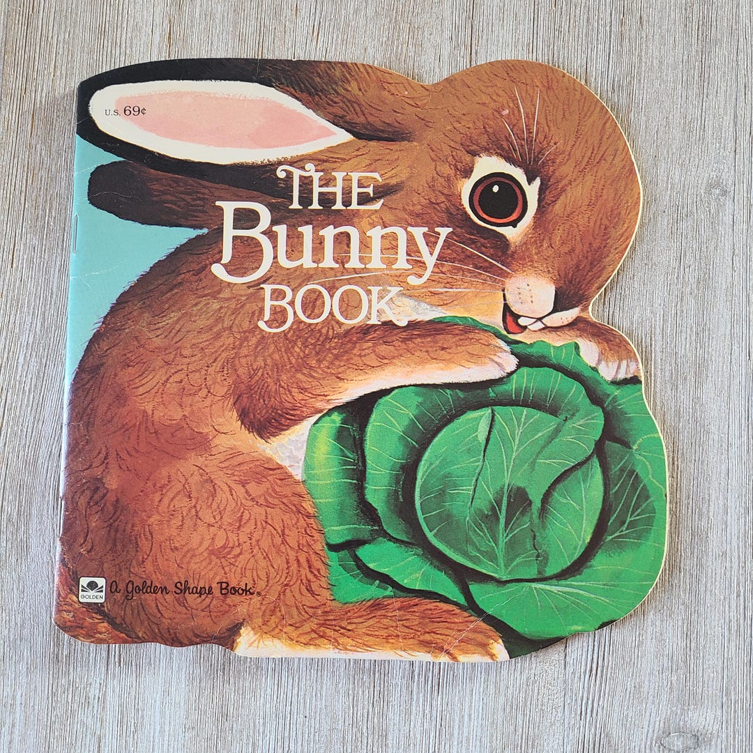 Glass Rabbit Book Vintage the Bunny Book by Richard Scarry 1960s Golden Shape Book Rabbit ...