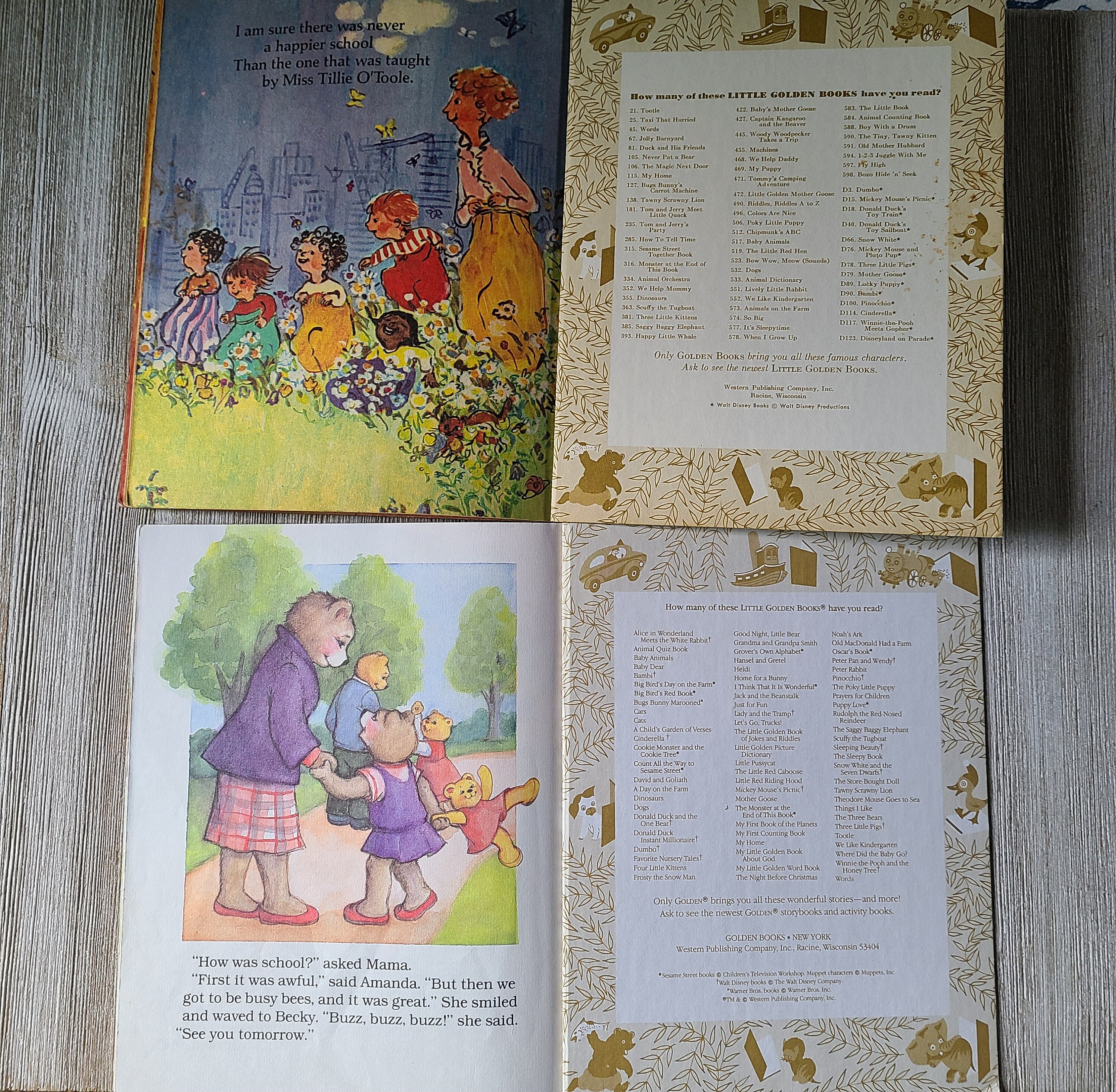 一二三 Vintage the Wonderful School Book 1970s Little Golden Book 1980s