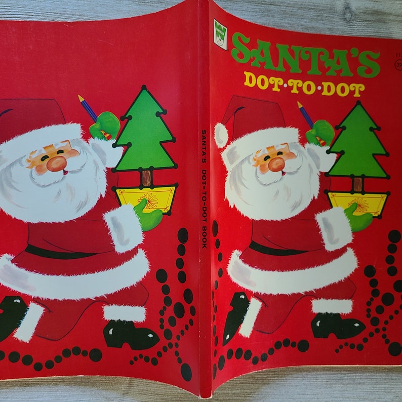 1970 s santa s dot to dot coloring book vintage etsy