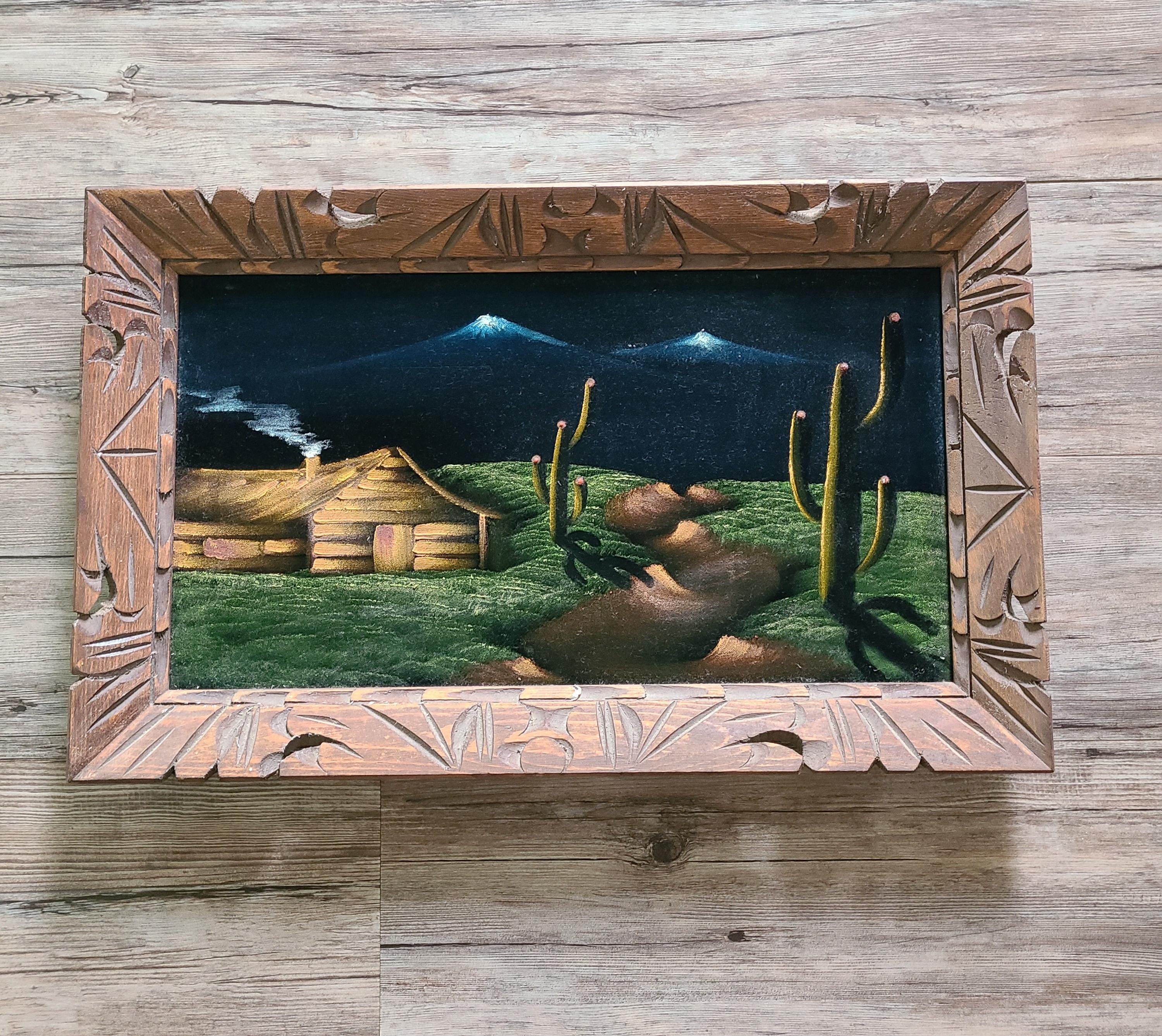 70s ビンテージ ベルベットピクチャー Esovivel ネイティブ 絵画 70S