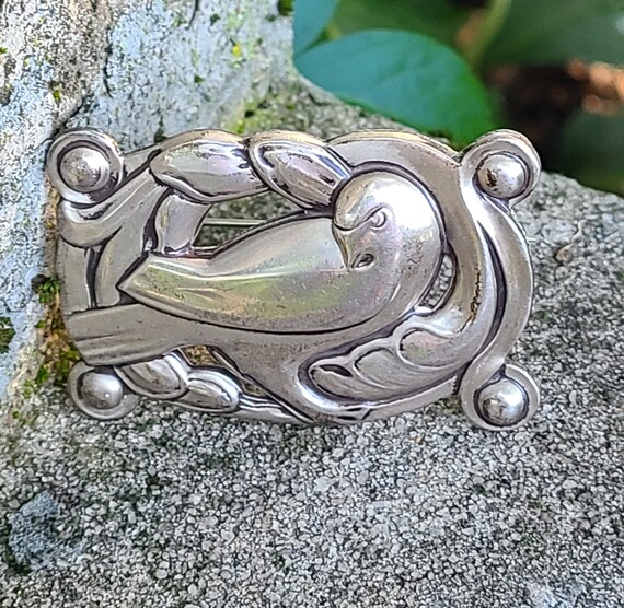 Vintage Coro Norseland Dove Pin Sterling Silver D… - image 2