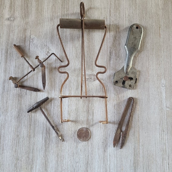 Vintage Rustic Tools Canning Jar Lifter Vintage Razor Blade