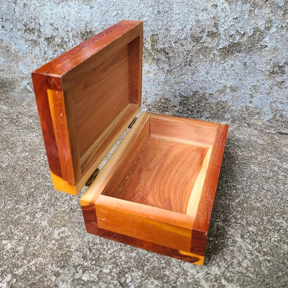 Vintage Wood Trinket Box 1960's Wood Box Souvenir Box Clarkesville