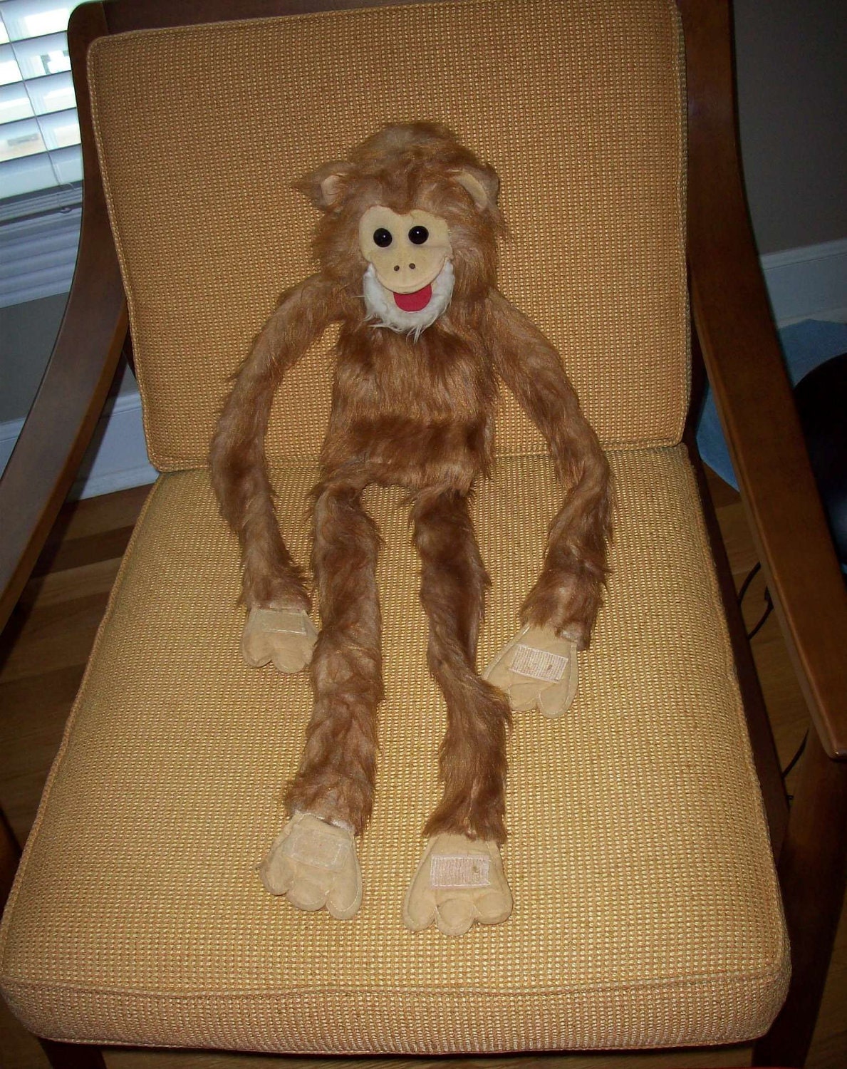 Vintage Monkey Puppet Brown Monkey Stuffed Animal Hand Puppet Etsy