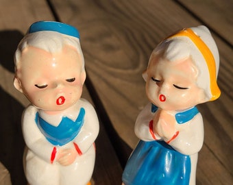 1950's Dutch Girl and Boy Salt and Pepper Shakers Vintage Artmark