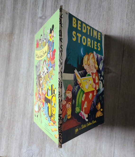 Vintage Golden Book Bedtime Stories 1970s Little Golden Book Red