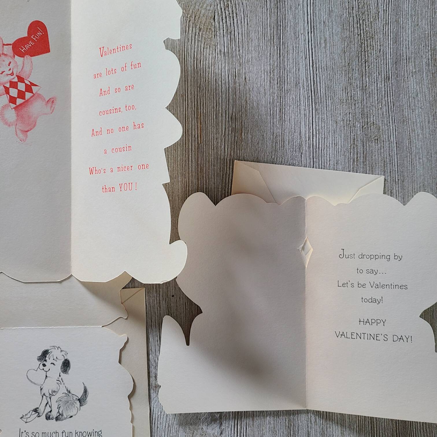 Vintage Valentine's Day Greeting Cards (6) Hallmark Gibson Stanley