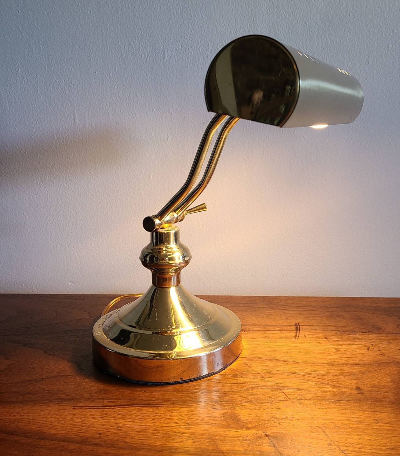 Vintage Brass Desk Lamp 1970's Adjustable Brass Lamp Task Lamp