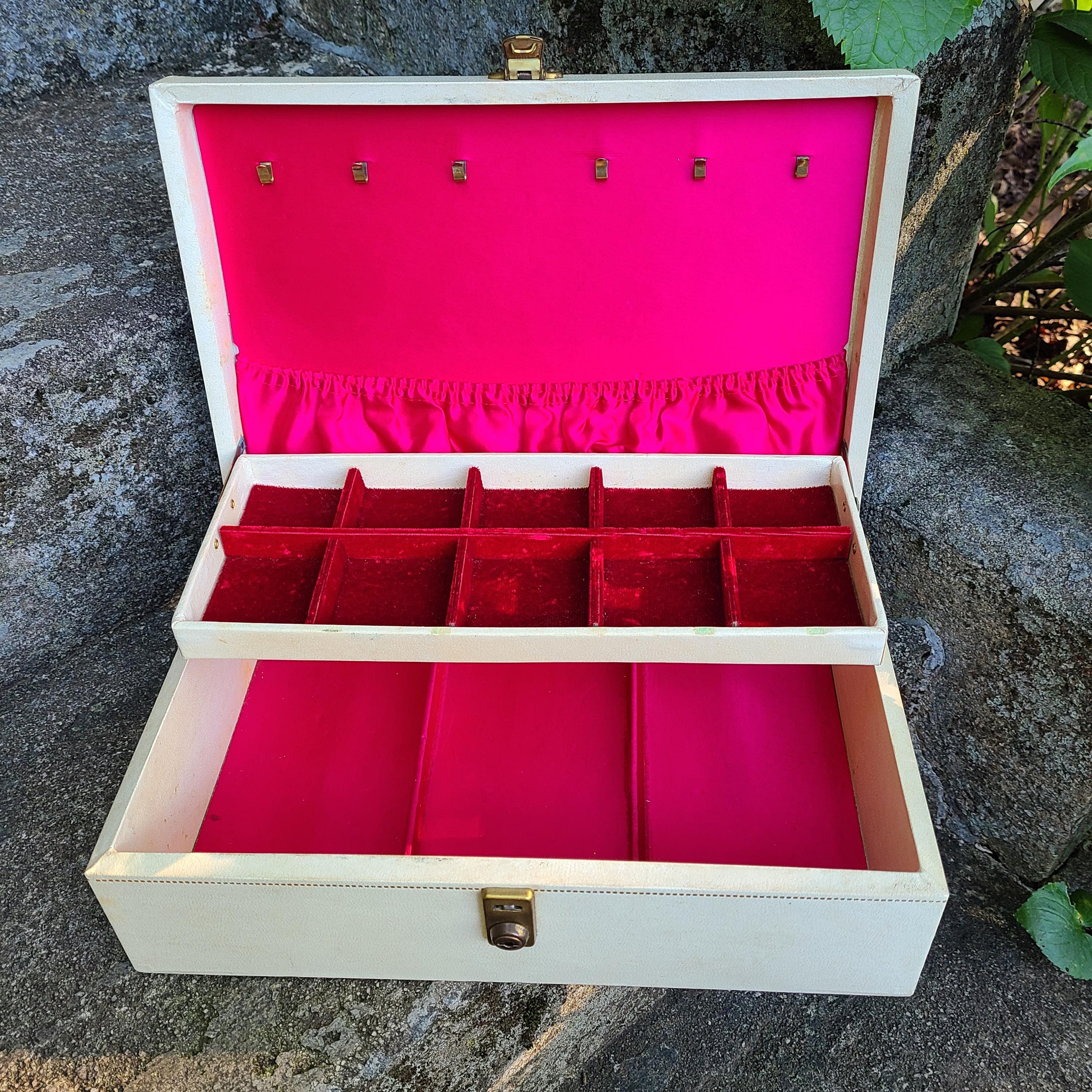 Vintage Jewelry Box 1960's Jewelry Box 2 Tier Jewelry Box