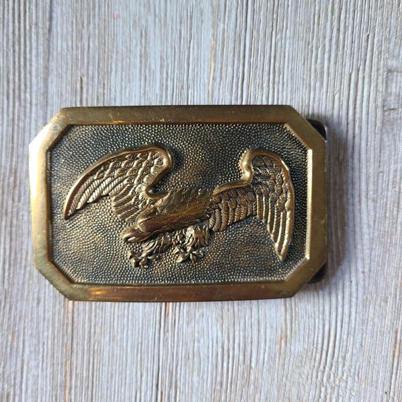 Vintage Brass Eagle Belt Buckle 1970s Belt Buckle Brass Bald Eagle Belt Buckle 70s Baron Eagle Brass Belt Buckle Men's Belt Buckles
