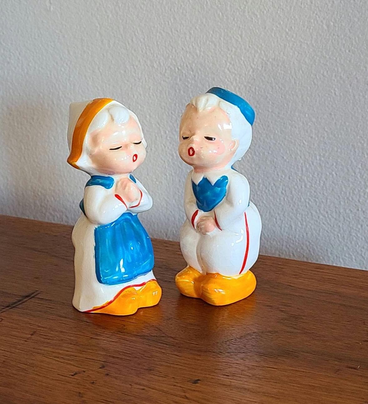 1950's Dutch Girl and Boy Salt and Pepper Shakers Vintage Artmark