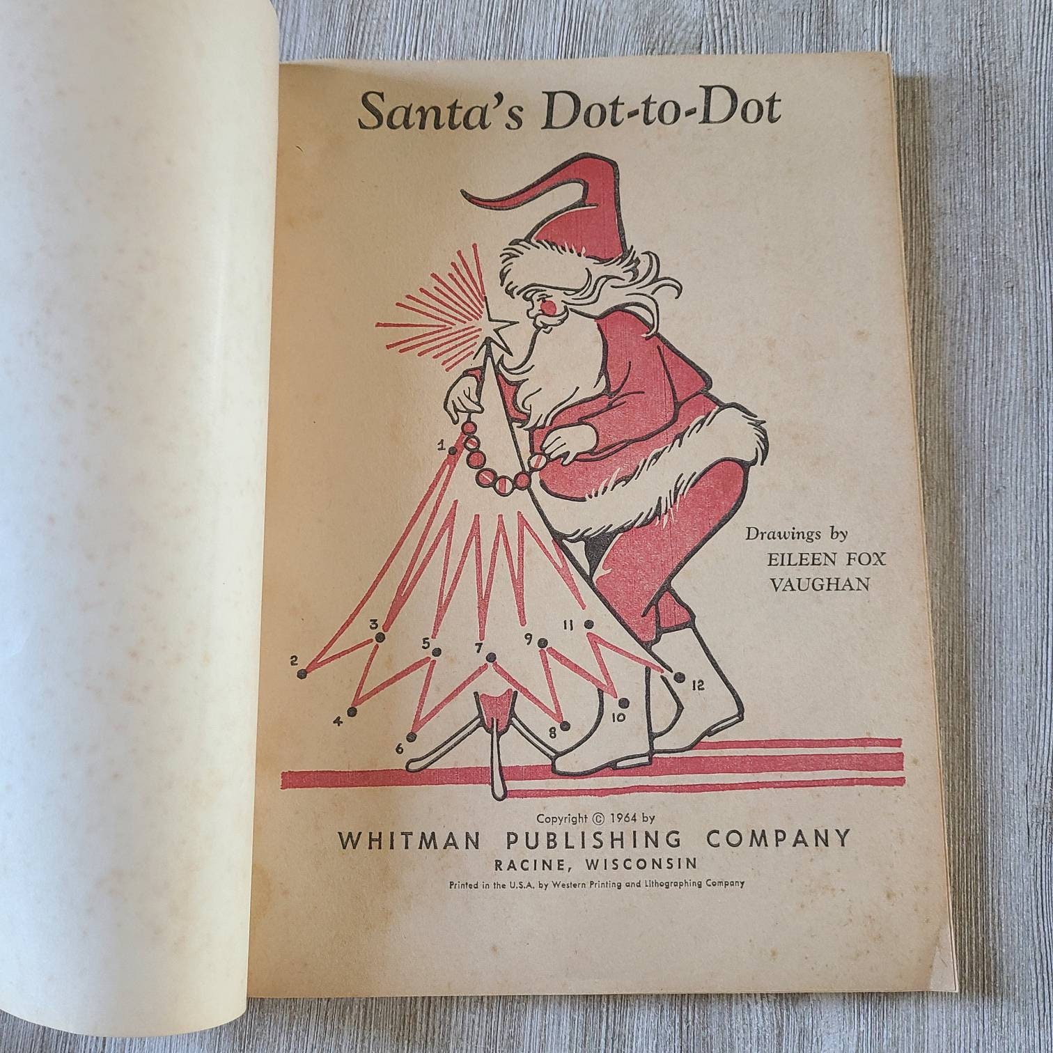 1960 s santa s dot to dot coloring book vintage christmas coloring