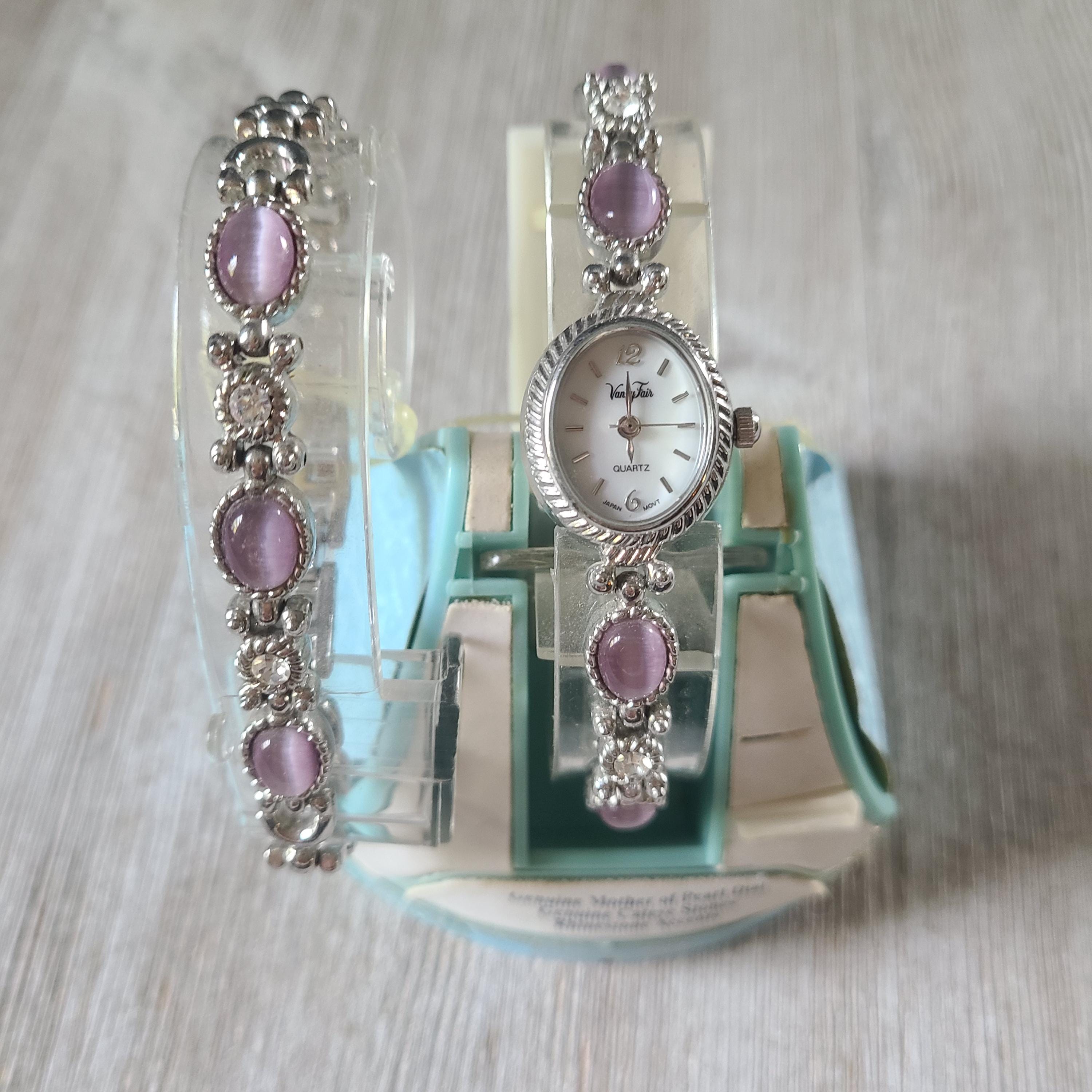 Vintage Vanity Fair Watch and Bracelet Set 1990s Mother of 