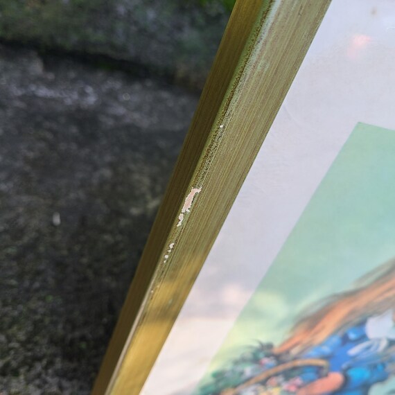 1960's Michel Thomas Lithograph Big Eye Girl and Boy Print 1960's