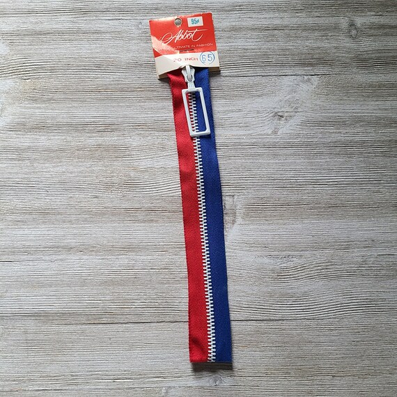 Vintage Zipper 1960s Zipper Red, White,and Blue Zipper 70s Groovy