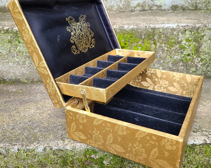 Vintage Gold Lady Buxton Jewelry Box 60s Jewelry Boxes Large Jewelry