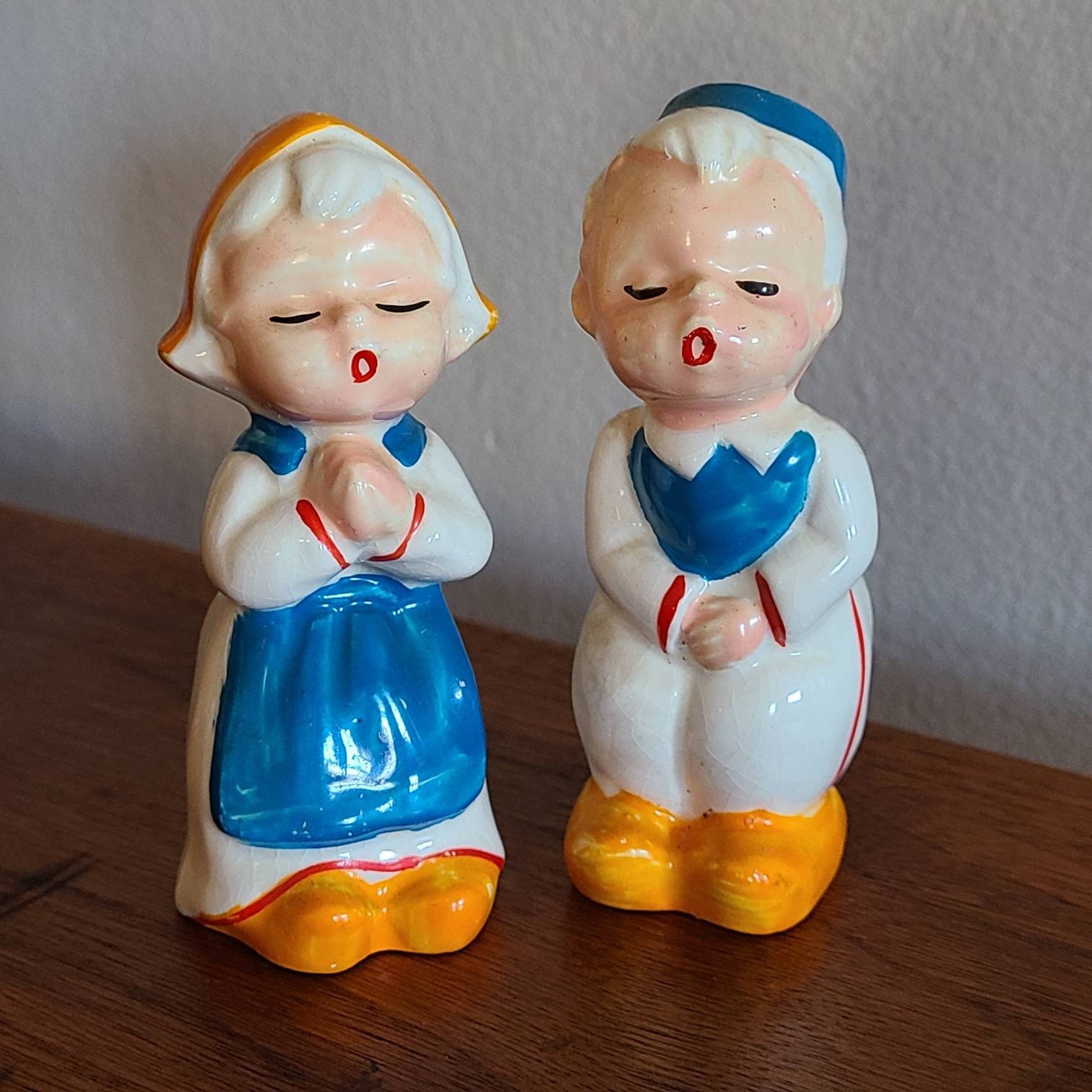 1950's Dutch Girl and Boy Salt and Pepper Shakers Vintage Artmark