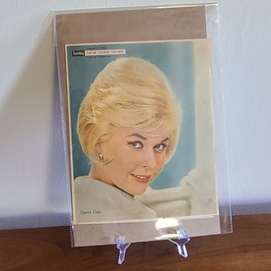 Vintage Movie Star Picture 1960&#39;s Newspaper Photo Doris Day Front Page Movie Star Newspaper New York News 1960&#39;s Doris Day Hollywood Covers